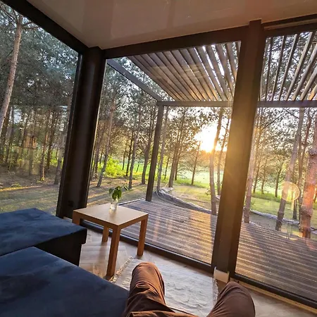 Przeszklony Tiny House W Lesie Apartment Tomczyn Exterior photo